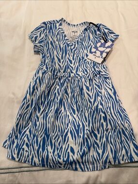 Diane Von Furstenberg for Target Blue and White Zebra-Print Wrap Dress